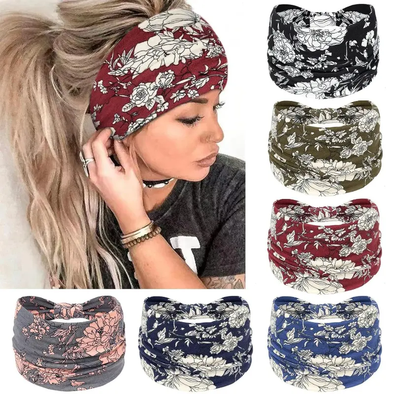6pcs Bohemian Style Women's Fashionable Headband, Anti Slip Design, Breathable, Elastic And Comfortable Hair Accessories, Suitable for Various Head Shapes, Can Be Used for Running, Sports, Yoga, Makeup And Other Scenes, Holiday Or Birthday Gifts