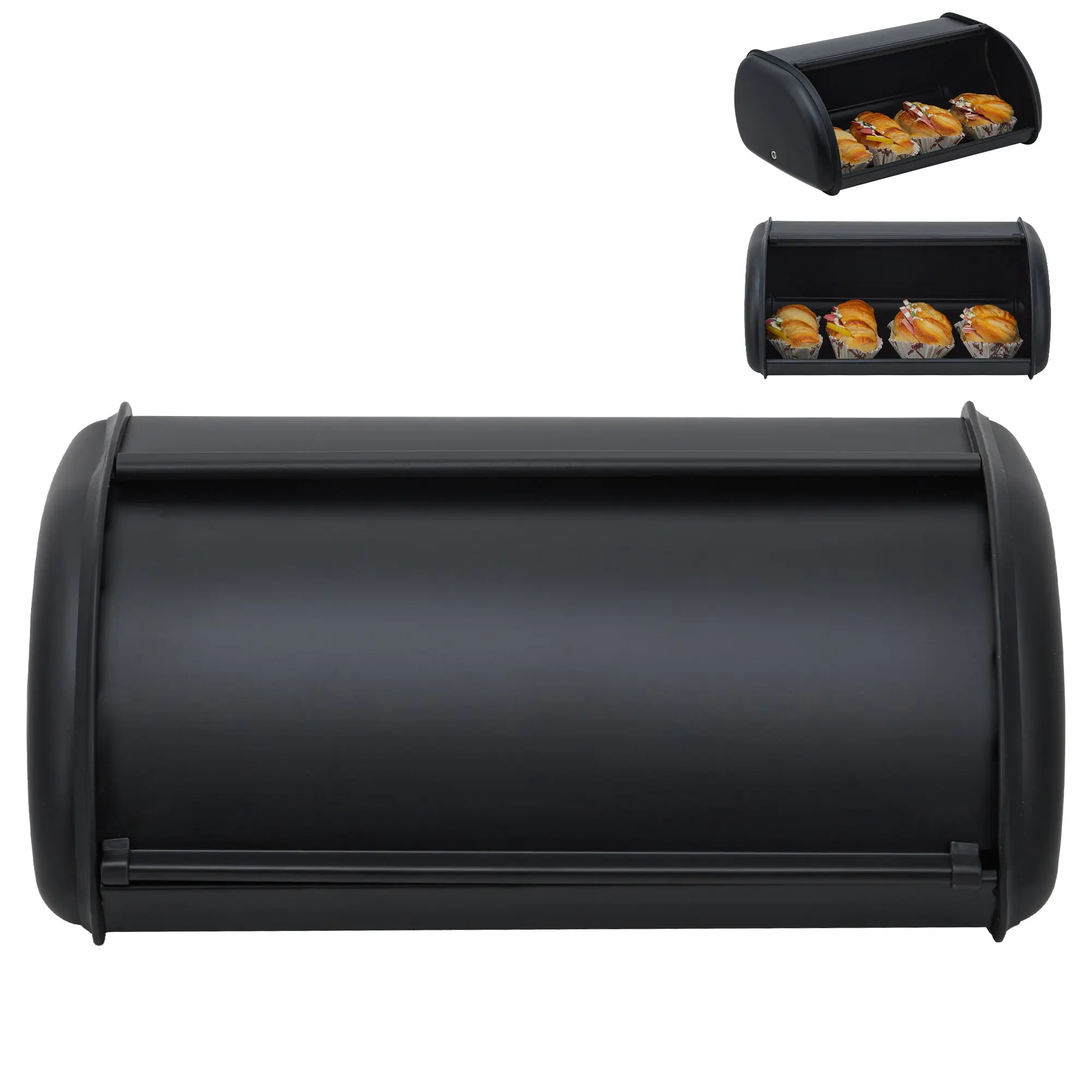 Garvee Stainless Steel Roll Top Bread Box for Kitchen Countertop with Stainless Steel Lid for Kitchen Counter, Pantry Shelf