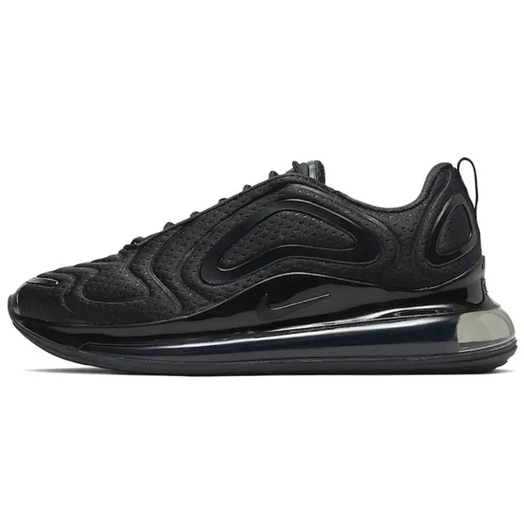 Nike Air Max 720 Triple Black Men's Mesh Running Shoes with Cushioned Comfort and Lightweight Design Verifiable, with credentials and supporting global authentication