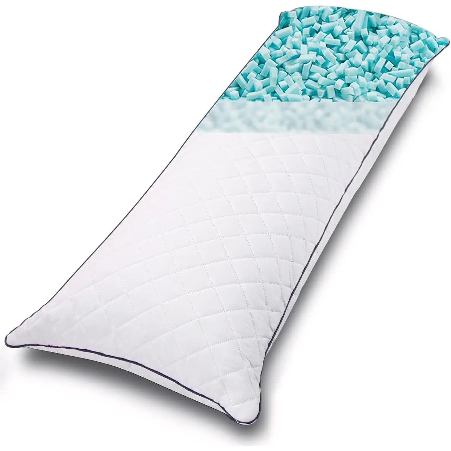Body Pillow Memory Foam Body Pillows for Adults Sleeping Long Pillow for Bed Big Large Firm Full Body Pillow for Side Sleeper 20x60 Inch (White)