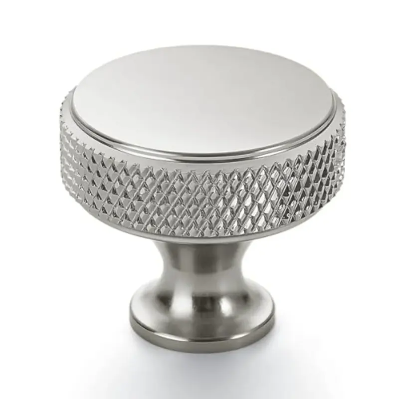 Aluminum Alloy Round Single Hole Knurled Handle, Cabinet Drawer Door Pull Handle, Wardrobe Door Handle, Furniture Hardware Accessory