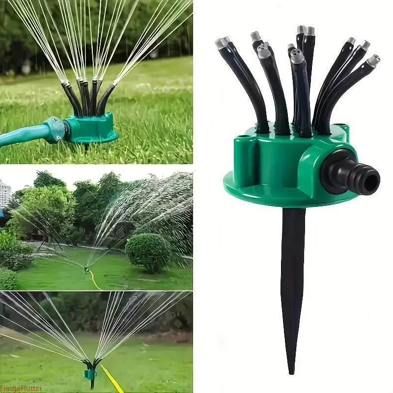2026 New Arrival 360 Degree Rotating Garden Sprinkler Set, Automatic Water Sprayer with Irrigation Accessories, No-Electric Large Area Coverage Lawn Watering System for Yard Garden Farm Patio Irrigation, Automatic Spin, Full Circle