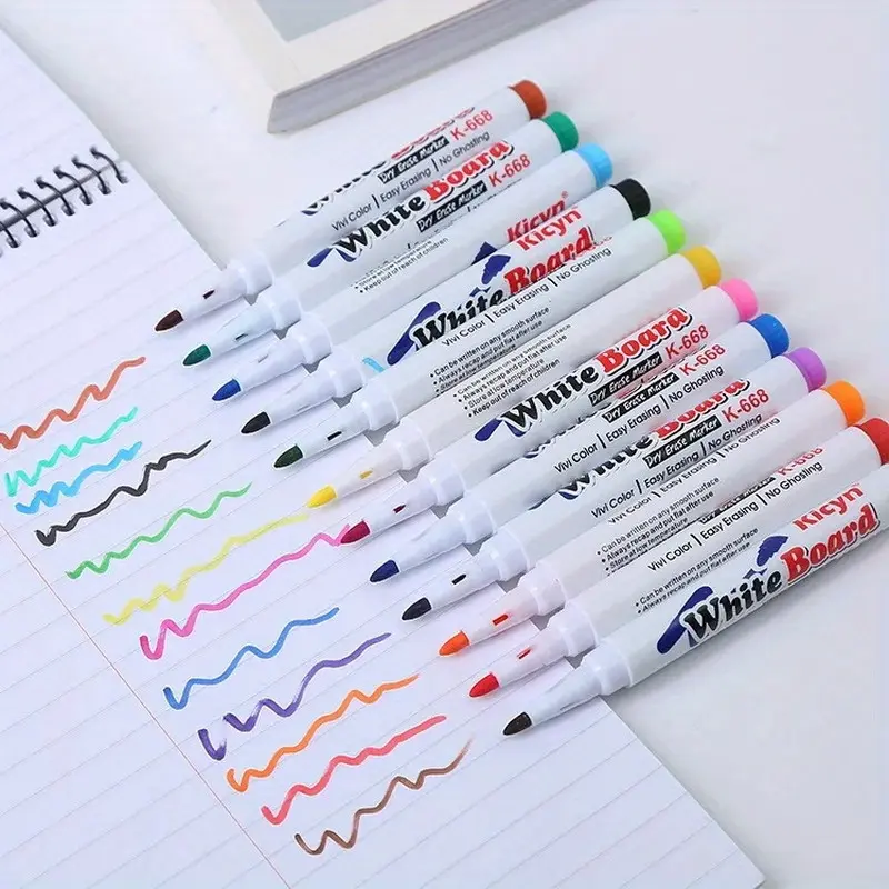 8/ 12pcs Whiteboard Marker Pens Set, Bulk Markers, Erasable Colorful Liquid Chalk Pens, School Office Writing, Painting Stationary, Art Supplies, Crafts, Sewing Accessories, Printmaking Tools