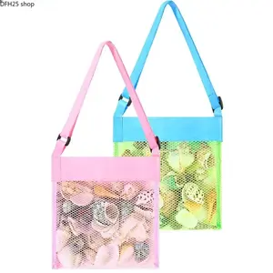 Extra Large Mesh Beach Tote Bag, Foldable Sand Resistant Storage Bag with Spacious Design for Towels, Toys, Pool Accessories and Travel Essentials