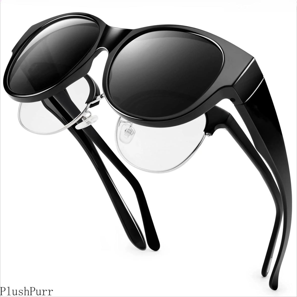 Polarized Fit Over Sunglasses for Women Men, Lightweight UV400 Protection Anti Glare Wrap Around Sun Glasses, Wear Over Prescription Glasses for Driving Travel Outdoor