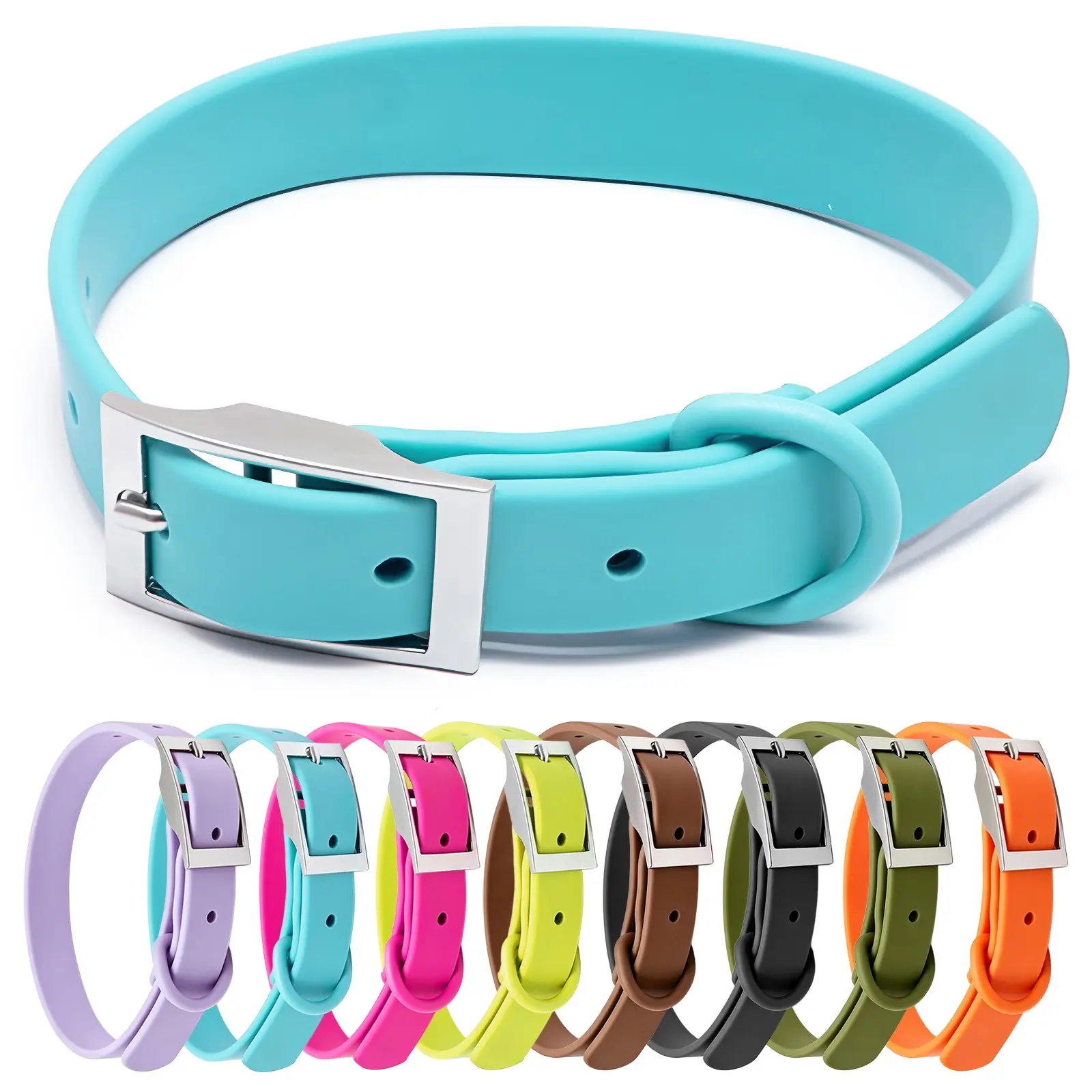 Waterproof PVC Dog Collar, Odor-Resistant Easy-Clean Pet Harness, Stylish Simple Design, Suitable for Small Medium Large Dogs, Multiple Colors Available