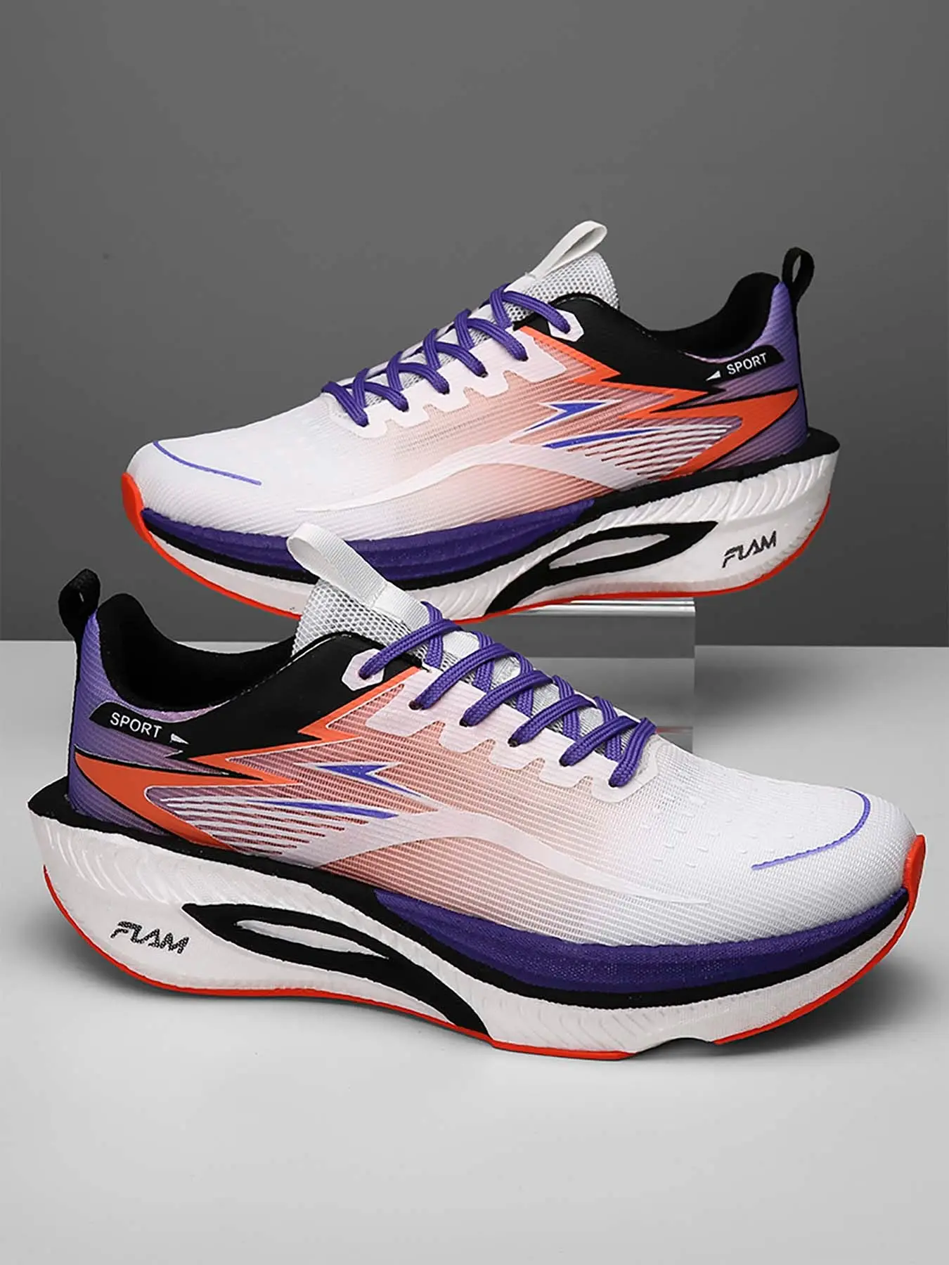 Men's Mesh Running Training Shoes, Athletic Running Trainers, Shock Absorption Sporty Sneakers, Lightweight Anti-Slip Slip-On Athletic Footwear, Running Sports Footwear, All-Season Comfortable Design