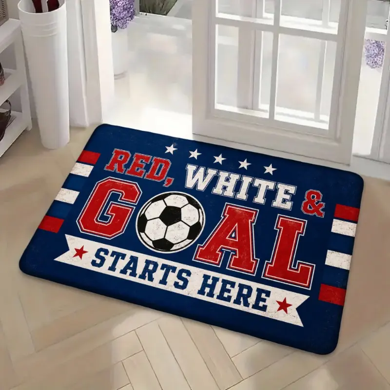 #easy clean rug Football 3-Piece Rug Set / Large Area Rugs - Durable & Easy-Clean Floor Mats for Kitchen, Hallway, Living Room & Bedroom | Modern Home Decor Kitchen Accessories | Stylish Absorbent Area Rug Set for Everyday Use / Boho Style