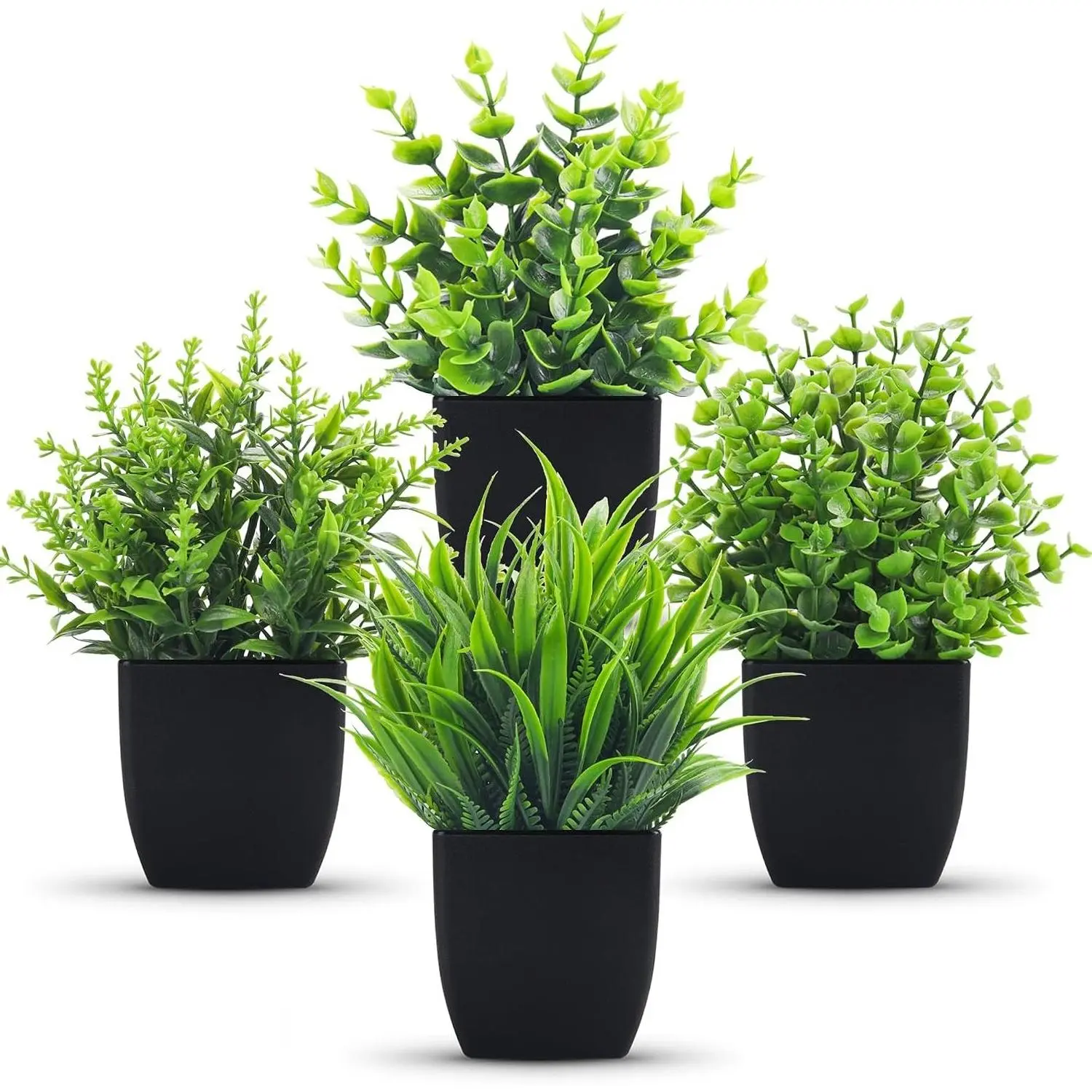 4 Pcs Mini Faux Plants for Black Bathroom Decor IndoorGift