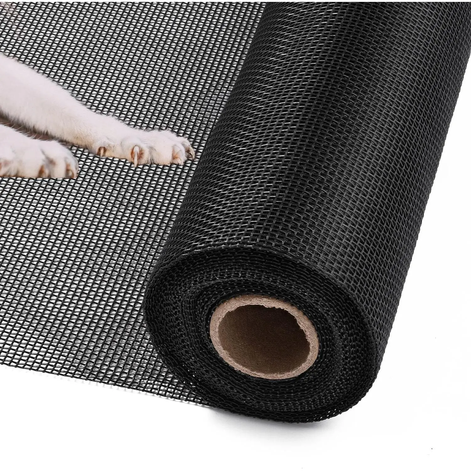 48" x 200" Heavy Duty Pet Proof Window Screen Mesh Roll, Cat & Dog Resistant Replacement Screen for House Windows, Screen Doors, Outdoor Patio Porch Enclosures