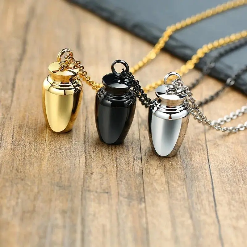  Openable Cremation Ash Vial Pendant,2026 US TikTok Mini Urn Memorial Necklace, Waterproof Stainless Steel Keepsake Locket Necklace for Pet Ashes, Human Ashes & Hair, Sympathy Remembrance Jewelry Gift for Loss of Loved One