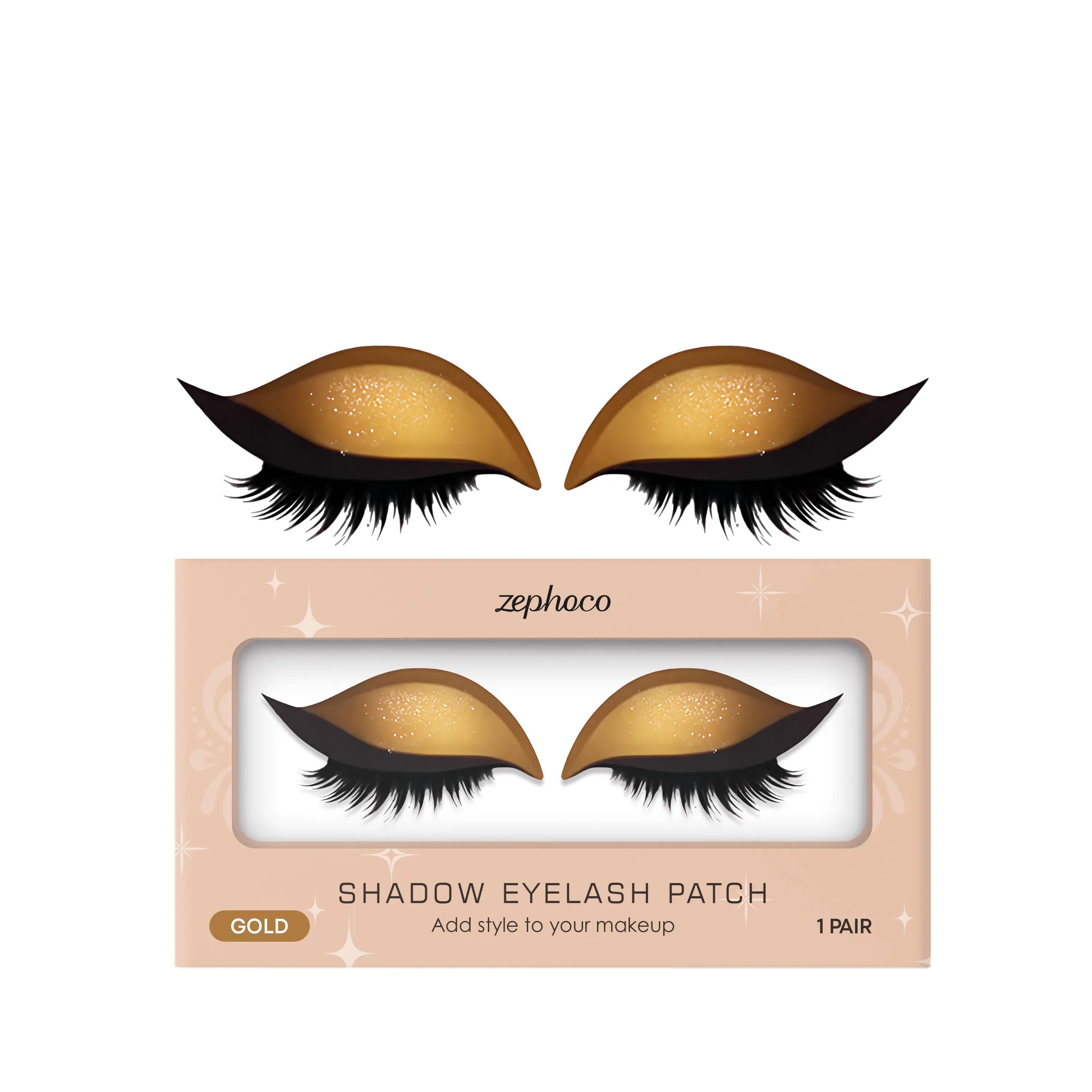 zephoco Eyeshadow & Eyelash Stickers – Lazy-girl eye makeup, portable peel-and-stick patches.