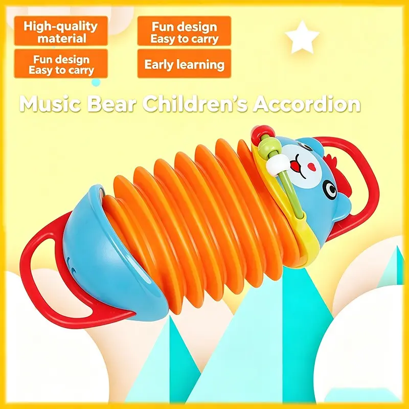 Early Education Music Bear Orff Nursery Toy Accordion, Educational Musical Instrument for Kids, Develops Skills & Creativity, Perfect Gift Idea