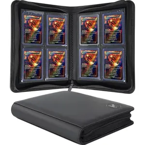 Top Loader Binder Holds 128+ Toploaders 4 Pocket Double-Sided Card Storage Case for Trading Cards in 3 x 4'' Toploaders