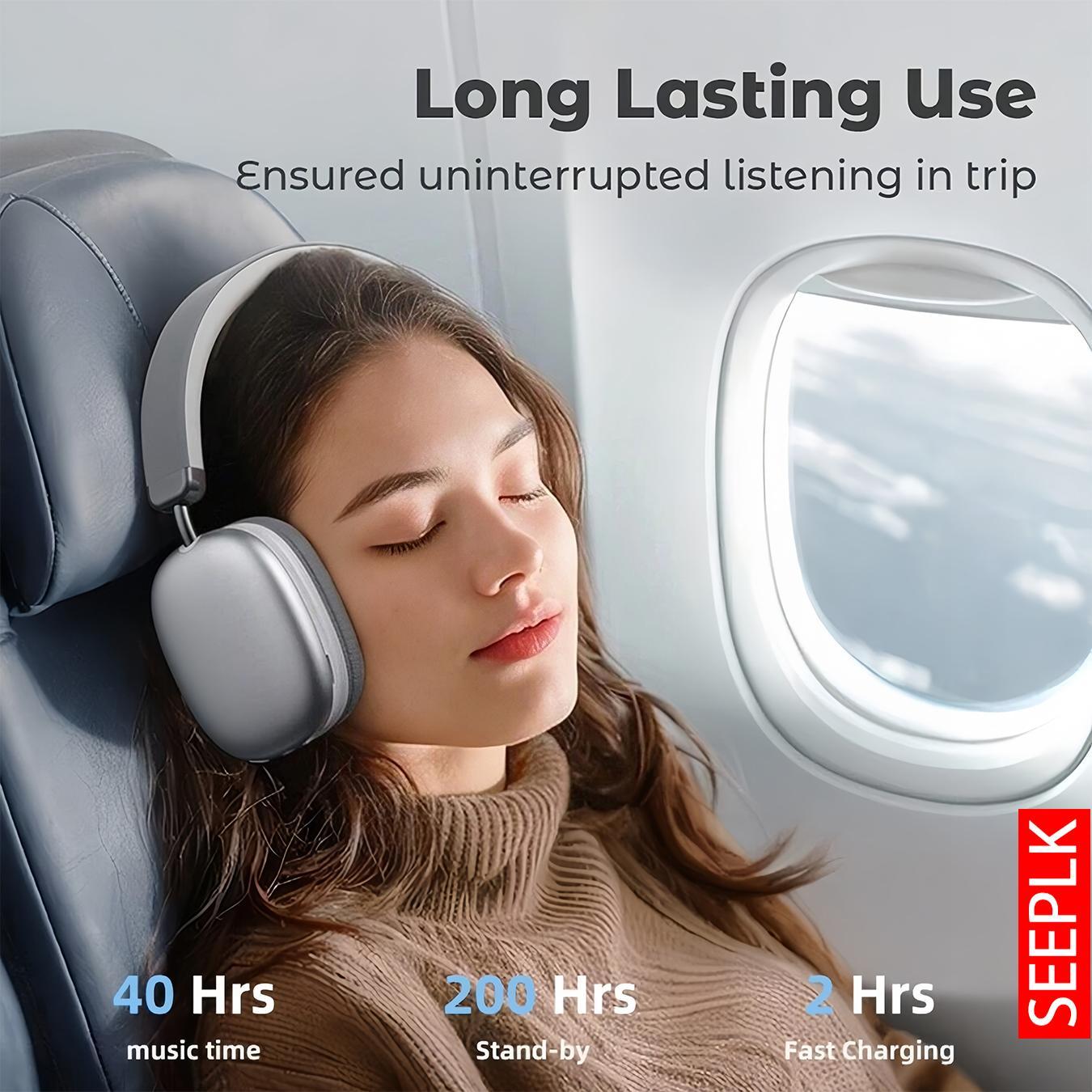 Wireless Over Ear Headphones, Noise Cancelling Headphone with  Microphone Suitable for Daily Use, Stereo Sound Headset for Gaming & Sports, Wireless Earphones