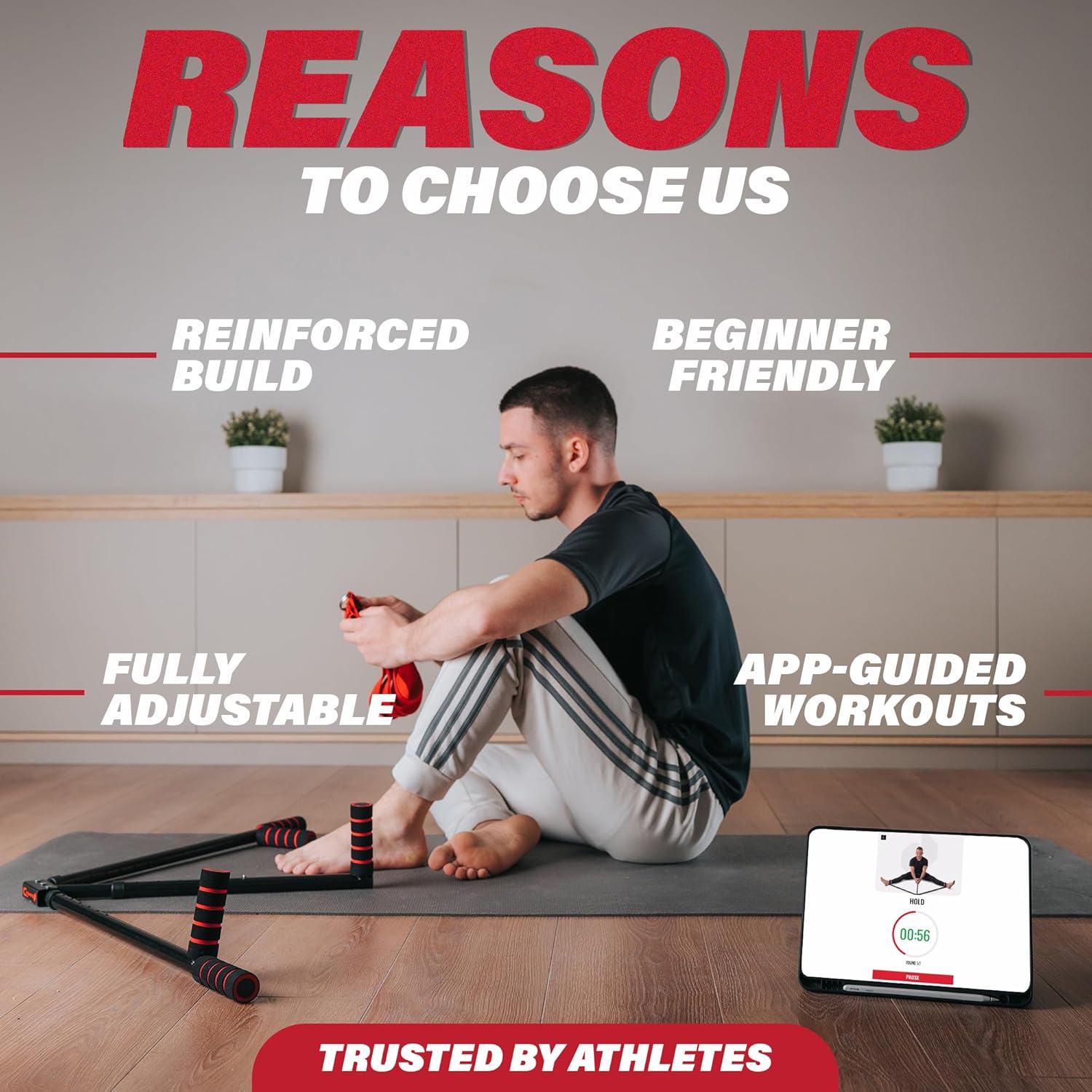 Split Machine for Flexibility with Trainer APP Adjustable 3 Bar Stretcher to Boosts Range of Motion, and Groin Flexibility with Split Stretcher Machine Timer, for Martial Arts, , Yoga Split Machine for Flexibility with Trainer APP Adjustable 3 Bar Stretcher to Boosts Range of Motion, and Groin Flexibility with Split Stretcher Machine Timer, for Martial Arts, , Yoga