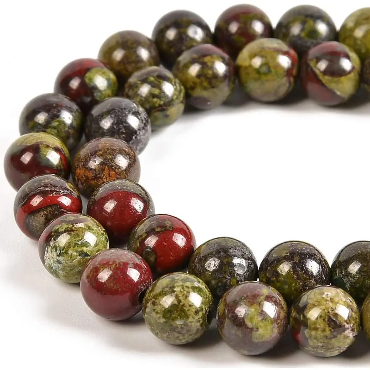12mm Genuine Dragon  Jasper Bead  Round Semi Precious Loose Beads for  Making 15"