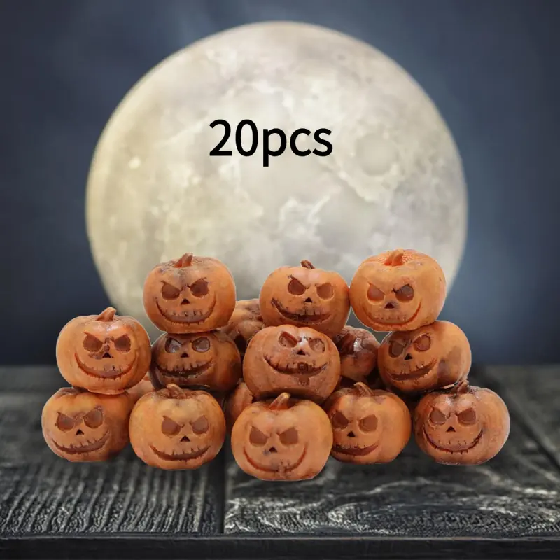 20-Pack Mini Halloween Pumpkin Decorations, Small Resin Pumpkins for DIY Crafts, Ghost Party Favors, Halloween Table Scatters, Flower Pots and Autumn Decor, Halloween Ornaments, Pumpkins