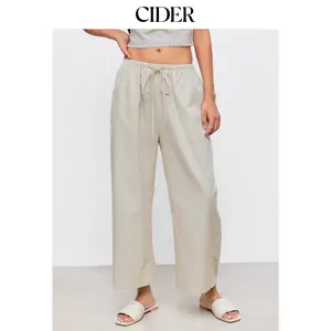 Cider Drawstring Pull-On Linen Pant