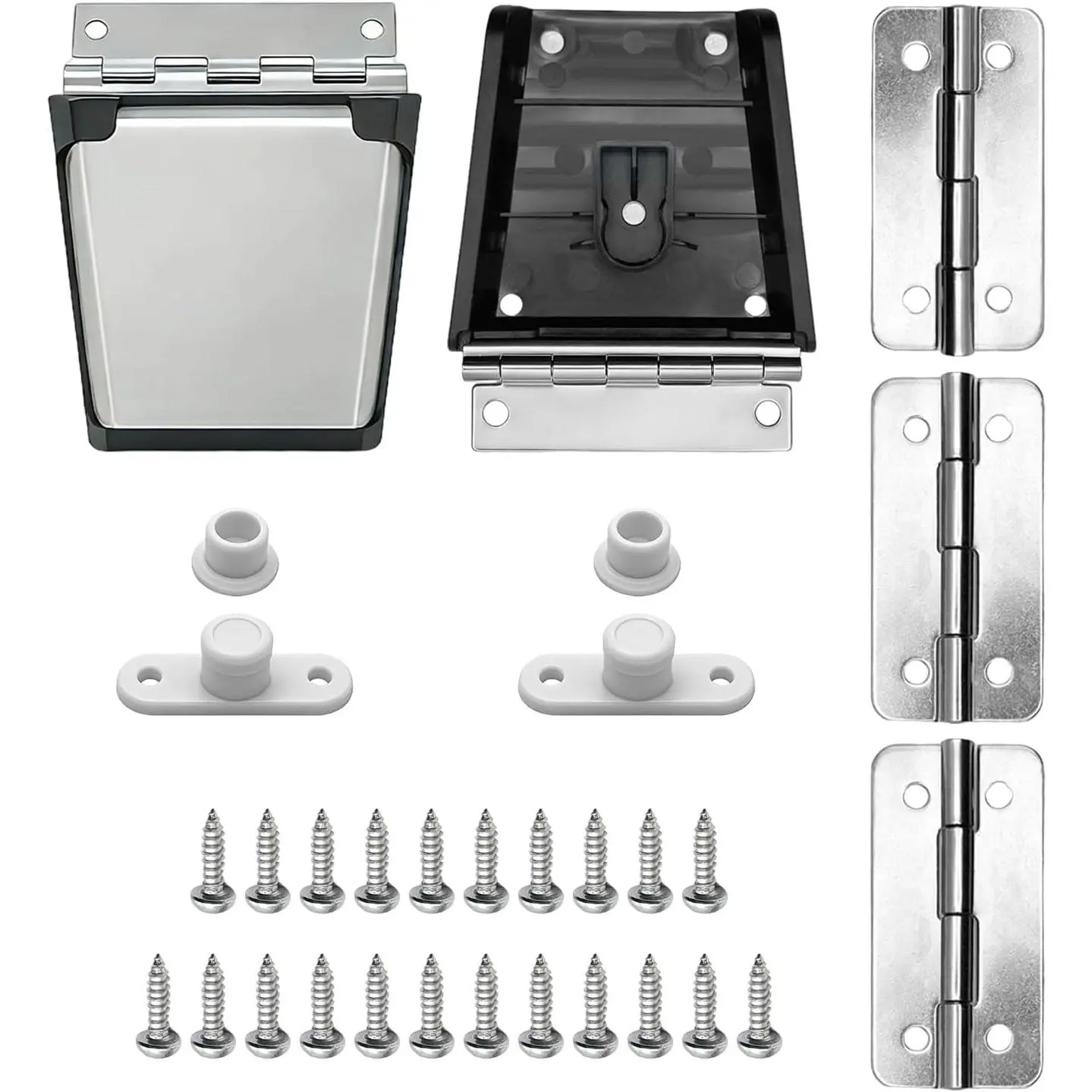 Complete Hinges & Latch Replacement Kit for Igloo Coolers - Stainless Steel & ABS Parts with High-Strength Screws, Fits 25-165 Quart Models