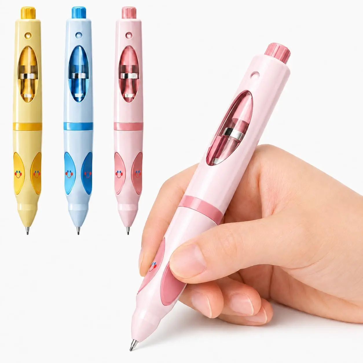 Write Right Learning,Pencil  Handwriting Gripper,Posture-Correcting Pen with Automatic Refill, Posture Correction  Writing, 12  Refillers. ()