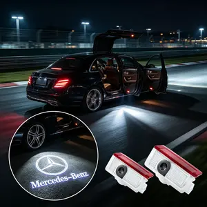 🔥2Pcs HD LED Logo Door Welcome Projector Lights For Mercedes A C E GLA GLB GLC GLE W177 W205 W212 W213 X253, Plug&Play no wire cutting, high clear ghost projection, replace dim original puddle courtesy lamp interior modification accessories
