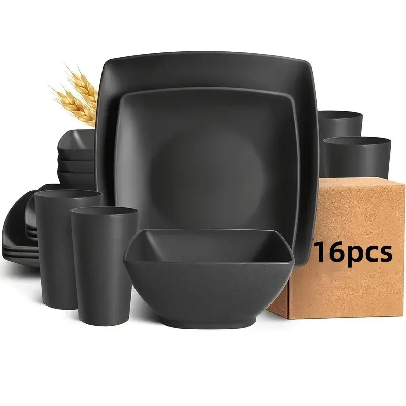 Solid Color Dinnerware Set, Dishware Sets, 16/32pcs/set Durable Dishwasher Microwave Safe Tableware Set, Dinner Sets, Includes Dinner Plates, Salad Plates, Snack Bowls, Tumblers, Dining Plate Set