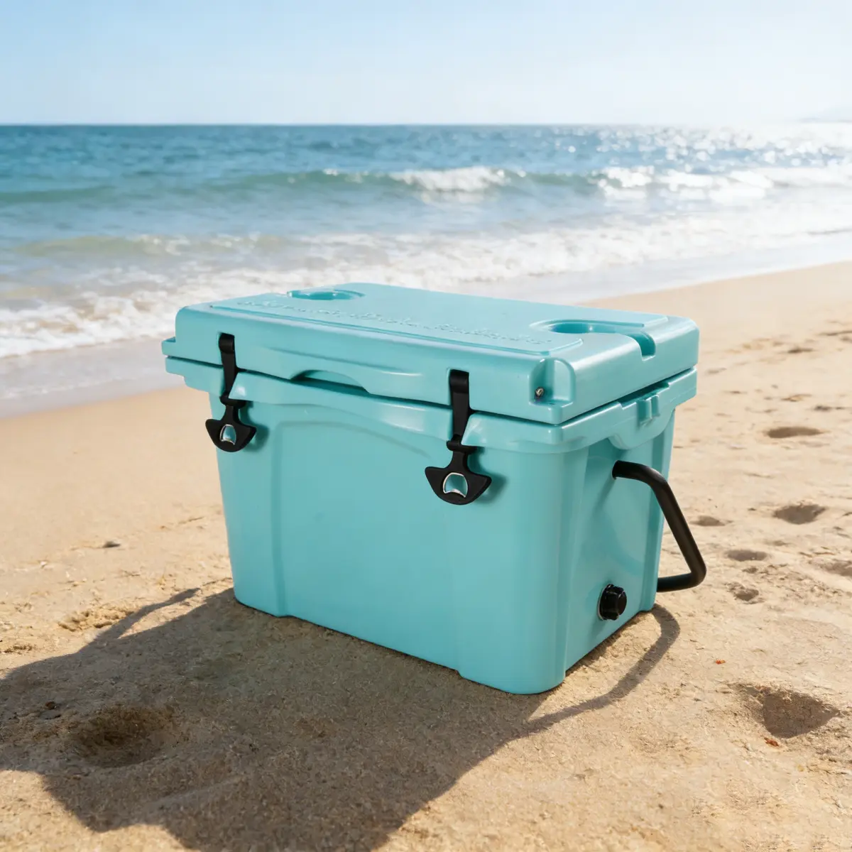 Aobtkel25QT Portable Cooler, Insulated Hard Cooler with Bottle Opener, Cup Holder, Forming Ruler, 5-7 Day Ice Retention, Travel, Beach, Camping, Fishing   WL