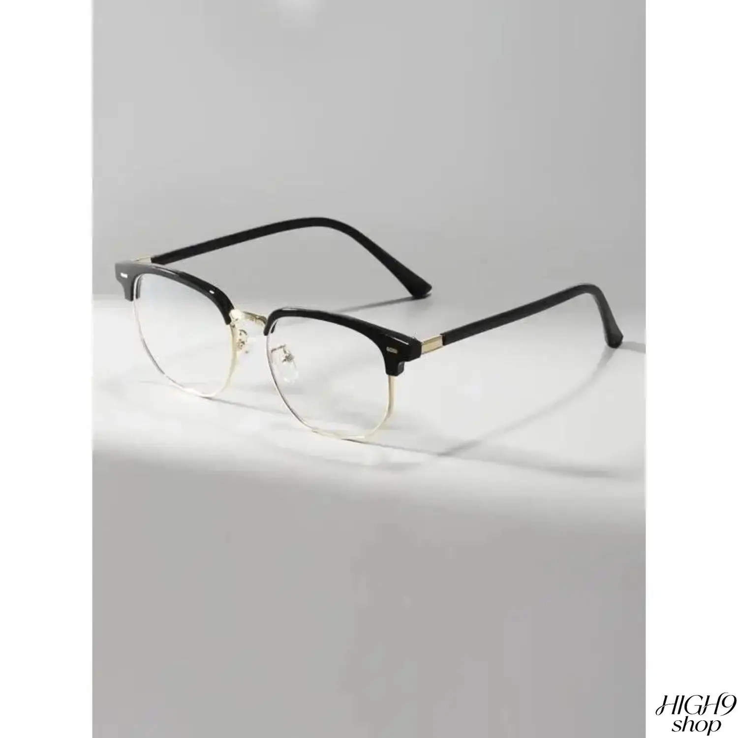 2026 New 3-Piece Retro Half-Rim Glasses Set, Classic Black & Gold Frame Decorative Eyewear With Oversized Transparent Lenses, Anti-Blue Light Eye Protection Spectacles Suitable For Daily Casual Outfits, Office Work And Fashion Street Styling, Only Glasses