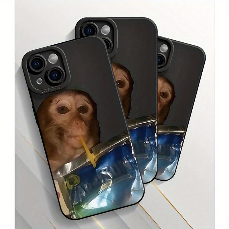 Monkey Sipping Caprisun Phone Case for iPhone17/ 16PROMAX/16PLUS/16PRO/16/15PROMAX/15PLUS/15PRO/15/14PROMAX/14PLUS/14PRO/14/13PROMAX/13PRO/13/12PROMAX/12PRO/12/11Promax/11Pro/11/Xsmax/11Promax/11Pro/11/Xsmax Gift Phone Case