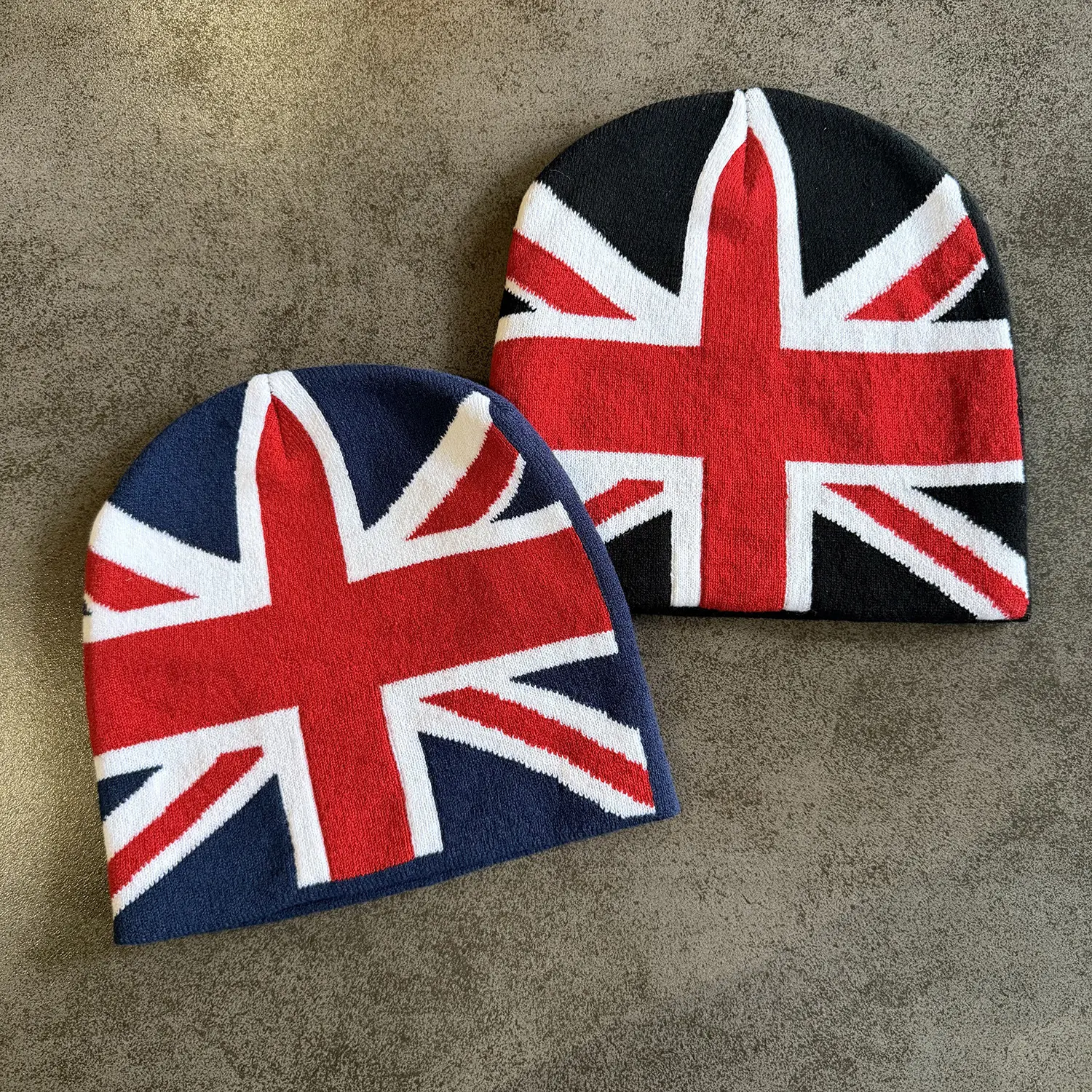 Union Jack UK Flag Jacquard Knit Beanie Unisex Winter Street Hat