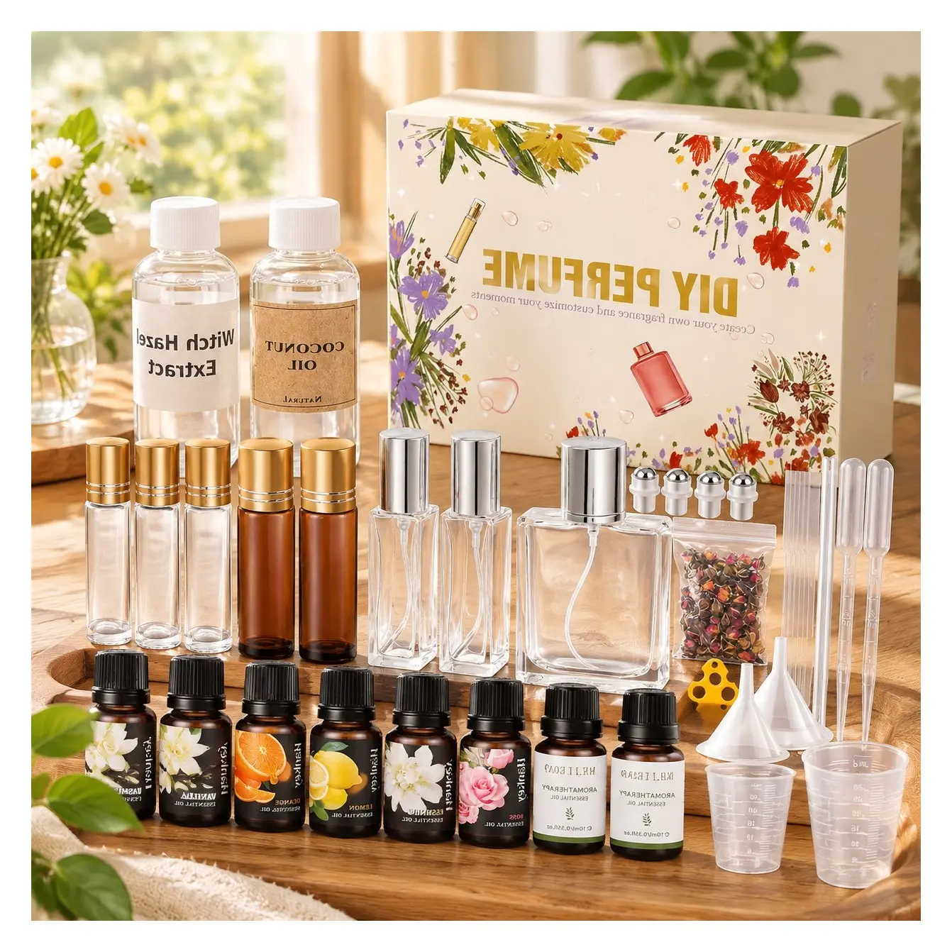 DIY Roller Perfume Making Kit for Women, Make Your Own Scent with Essential Oil, Bottle, Roller Fragrance Set, Fragrance Gifts for Women GirlsGift