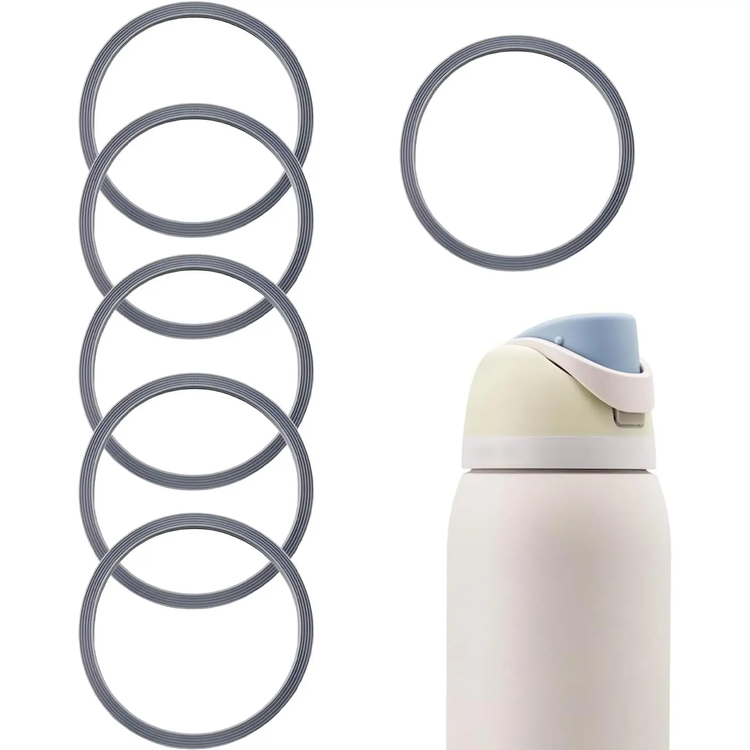 6 count  Lid Seal O Ring Sealing Gaskets   Compatible with , Rubber Lid Gasket  Bottle Accessories for