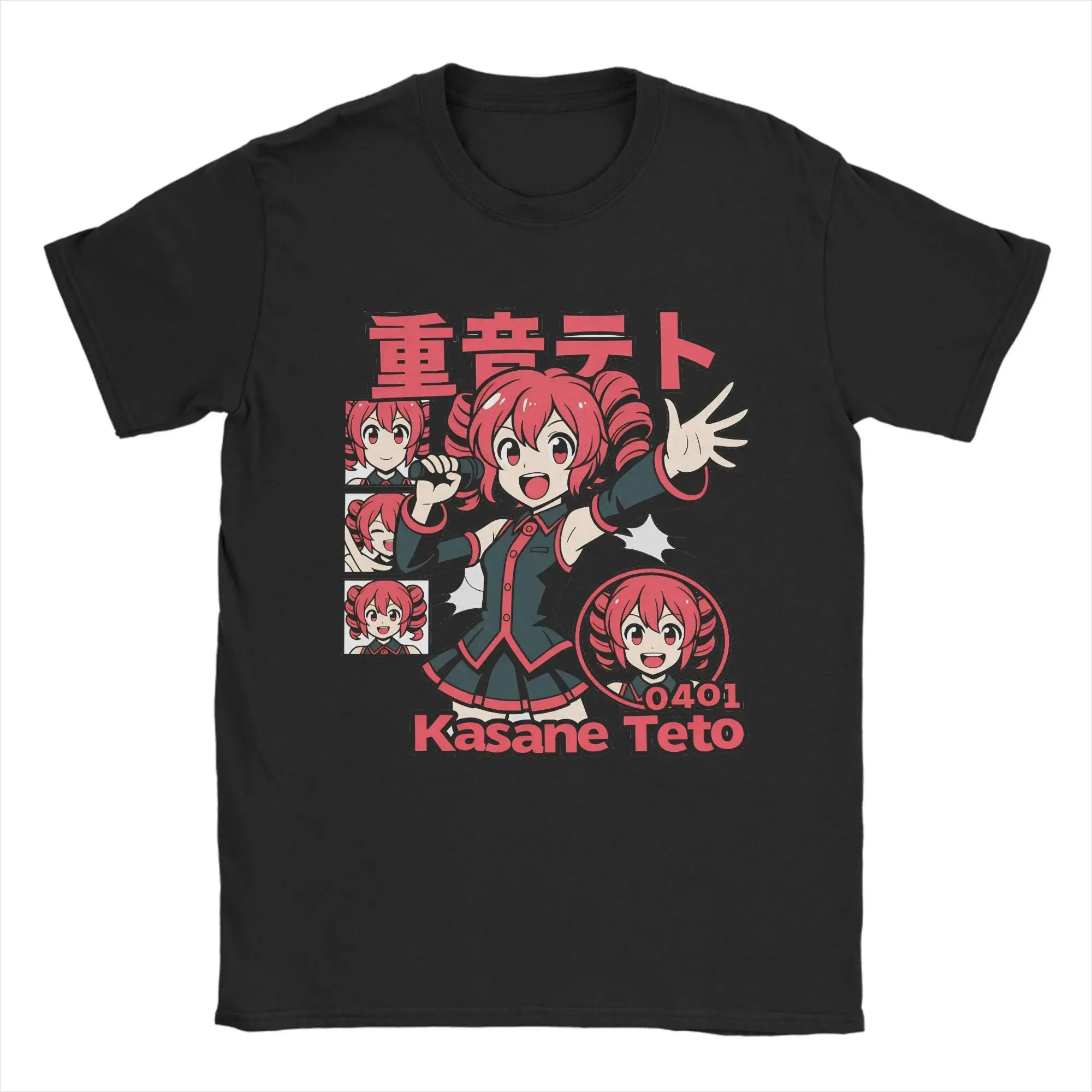 Kasane Teto Anime T Shirt Summer  Cotton T Shirts For Men Trending Print Tee Shirt Short Sleeve Vintage Tees