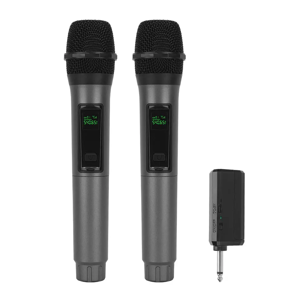【Black Friday】LMBGM 2 Mics Wireless Microphone for Home Karaoke & Speaker, Portable Rechargeable Mic, Professional Rechargeable Dual Handheld Mic for Family Party Wedding Church, 6.35mm Jack (NOT for Phone)