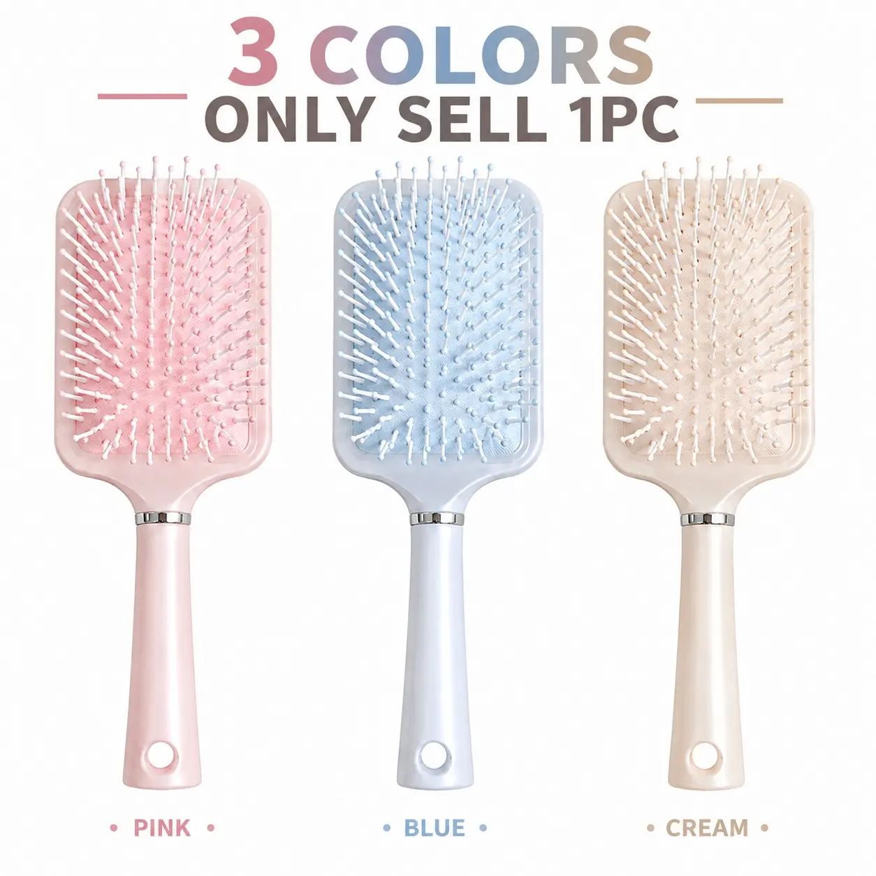 Vented Detangling Brush for Smooth Tangle-Free Hair, Curved Flexible Paddle Hairbrush, Ideal for Wet Dry Long Curly Thick Hair, Root Lift Styling