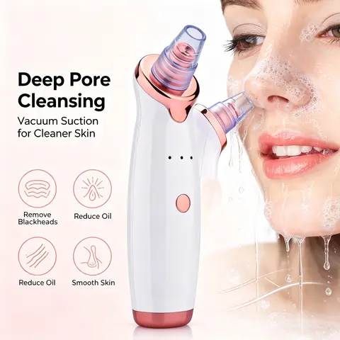 Electric Nose Blackhead Cleaner, 1 Set 3 Strength Levels Cleaner with 5 Functional Heads, Multi-functional Cleaner for Women & Men, Skincare Tools