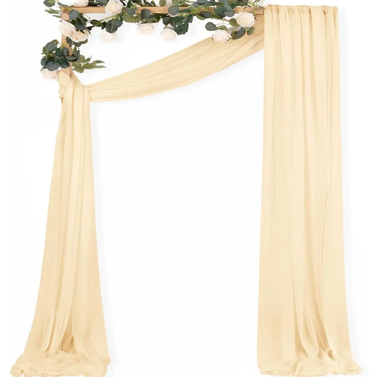 Sheer Gauze Wedding Arch Draping 29" x 20 FT 1 Panel Champagne| Shimmery Gauze Drapes, Airy Backdrop Curtains, 6.6 Yard Drapery Panels, Photo Background, Wedding Events Decor