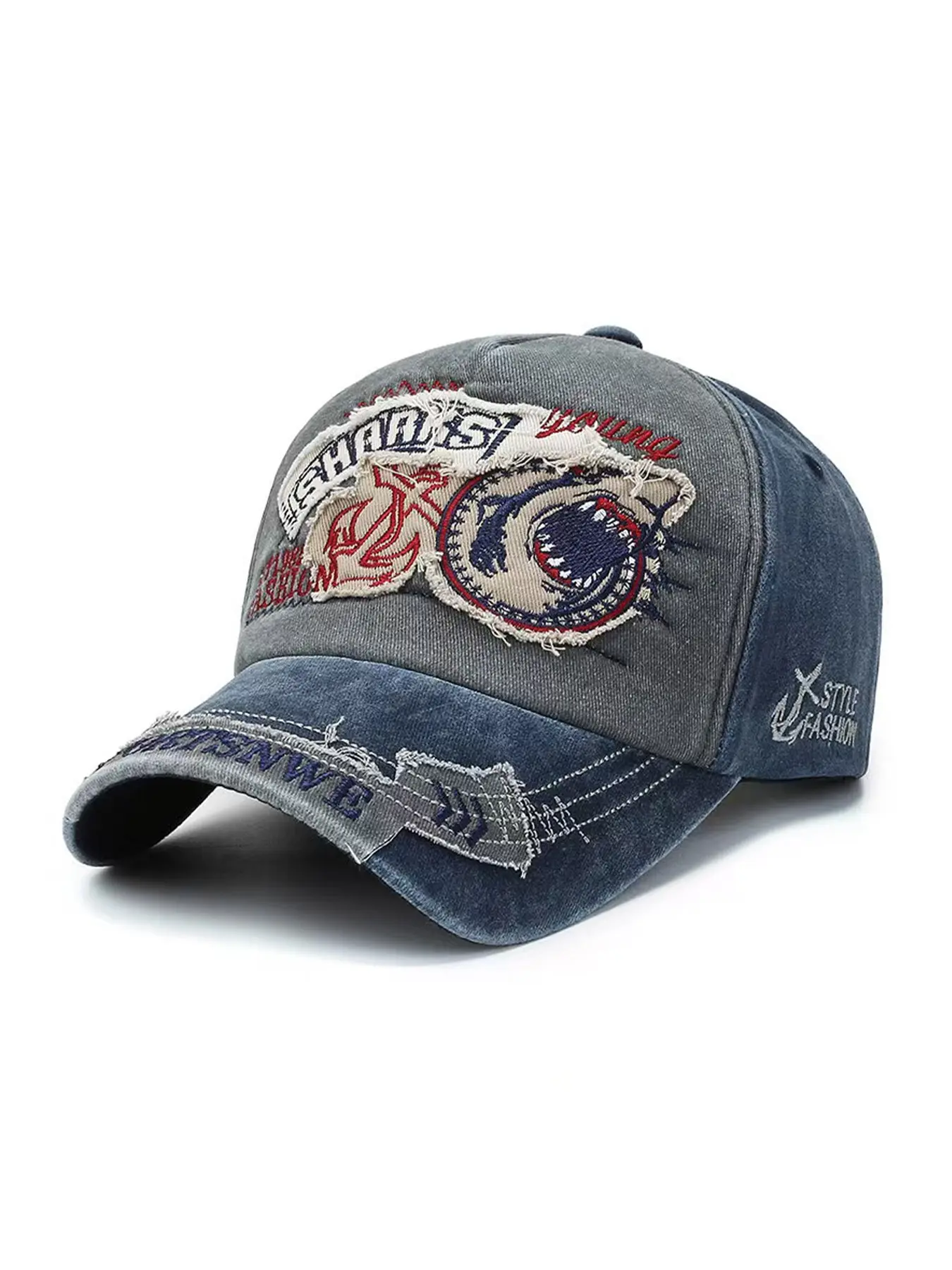 Vintage Embroidered Baseball Hat, Unisex Adjustable Patchwork Cap, High Quality Hat, Soft Breathable, All Seasons, Streetwear Style, Fashionable Hats, 5 Color Options, Embroidered Headwear