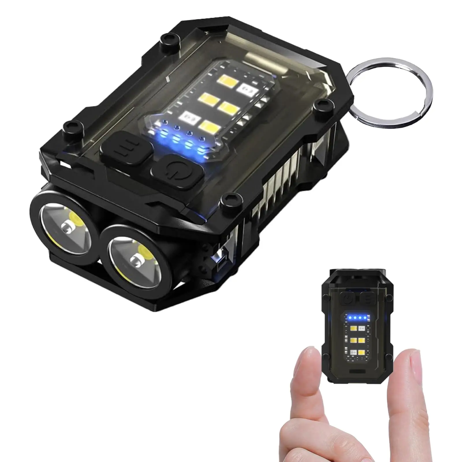 Rechargeable Mini Edc Keychain Portable Flashlight, Compact Pocket COB Light, USB-C Charging, Ideal for Night Work, Running, Hiking, Camping