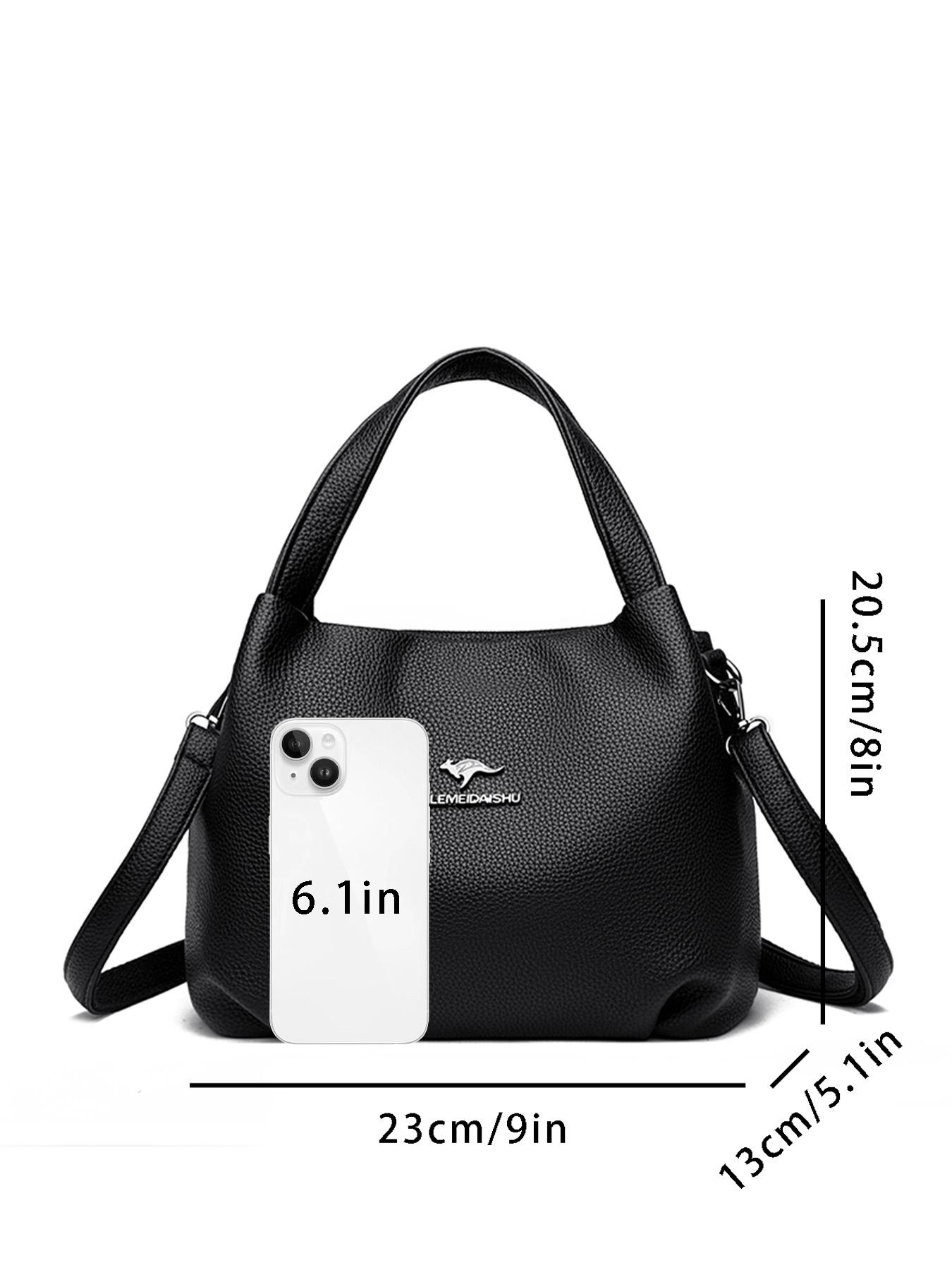 Women's PU Leather Handbag, Fashionable Simple Retro Solid Color Design, Versatile Bag for Daily Commuter Shopping and Work