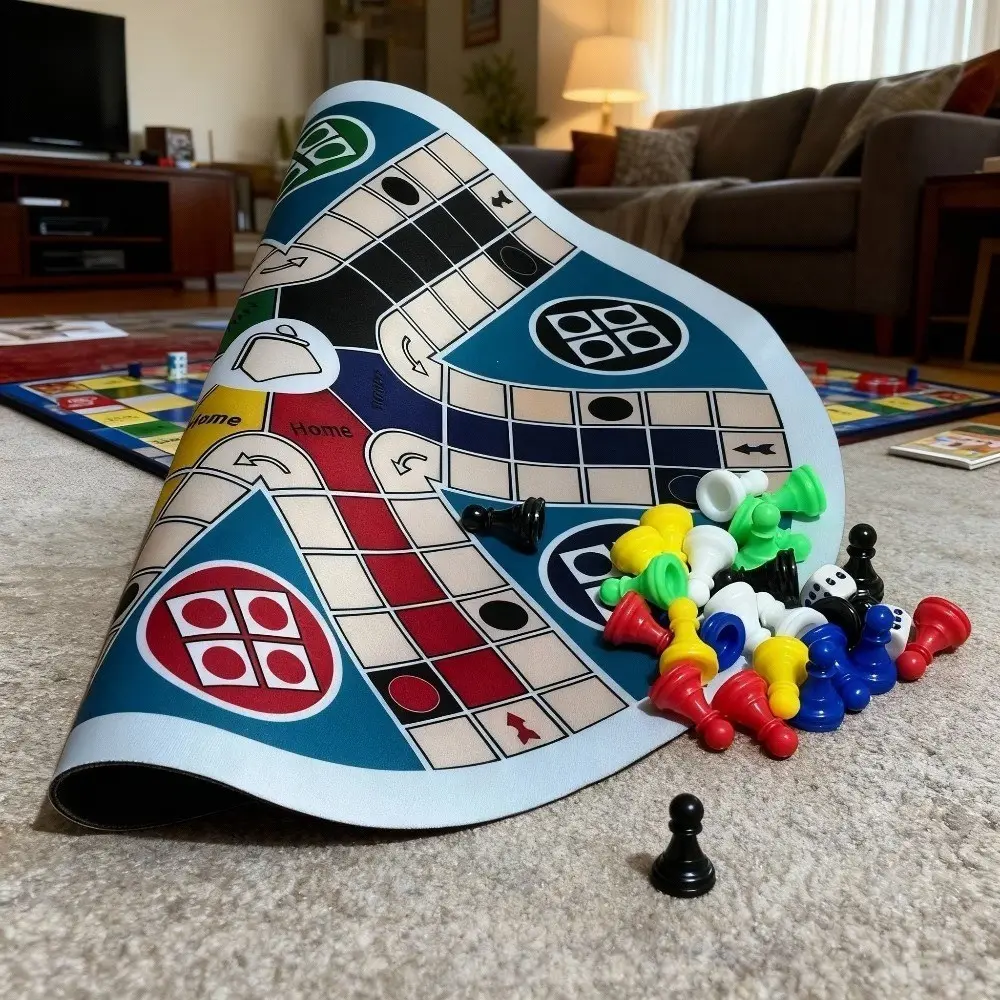 6-Person Game Board, Large 13-Inch Round Design, Includes 24 Six-Color Dice, Perfect for Family Fun and Group Games