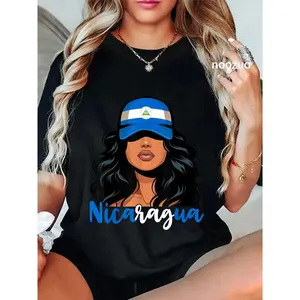 100% Cotton Nicaraguan Nicaragua Flag Proud Nicaragüense Women T-Shirt