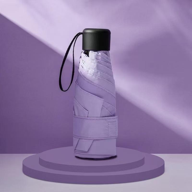 Ultra Lightweight Five-Fold Umbrella With Six-Rib Design, Compact And Portable, Sun Protection And Rain Shield, Ideal Shade Tool For Golf, Travel And Daily Outdoor Activities