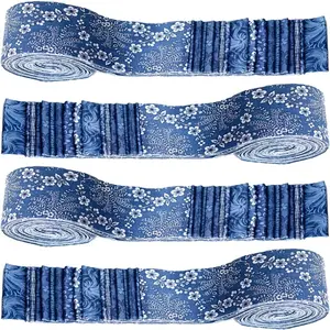 40 Pieces 6.5 x 50cm Blue Tone Pre Cut Fabric Bundle Precut Quilting Fabric For Hand Sewing Quilting Doll Making Bag Decoration Home Decor Hand Wash Only Sewing Supplies For DIY Sewing Projects Beginners And Professionals