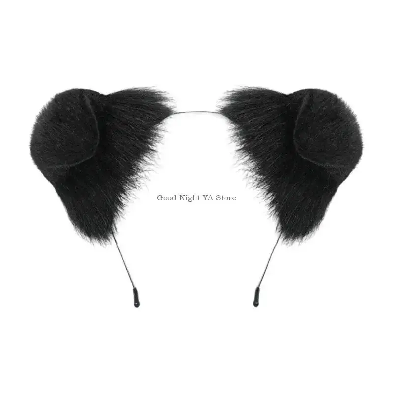 Animal Plush Dog Ears Headbands for Women Girls Soft Animal Ear Hairband Hair Ornament for Costume Halloween Everyday