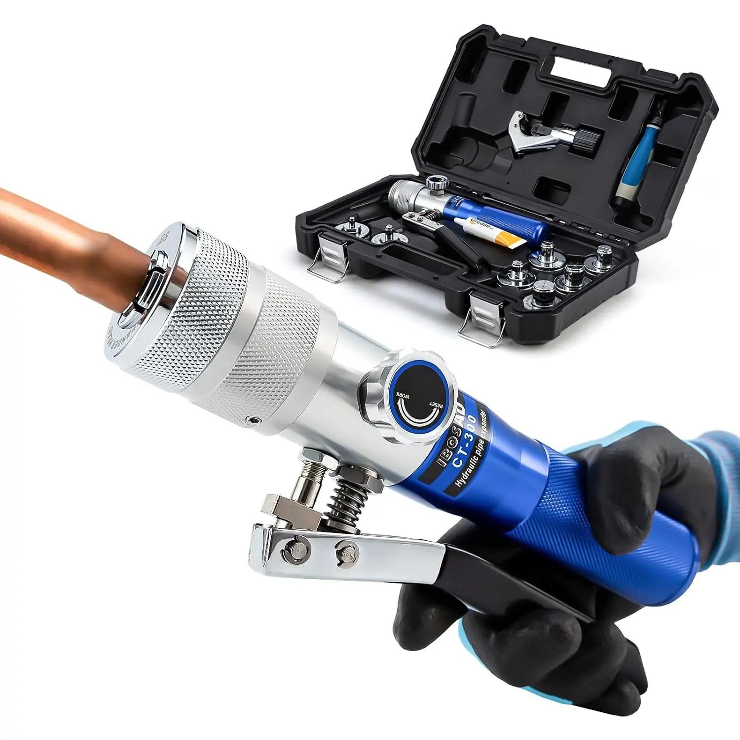 HVAC Hydraulic SWAGING tool kit for copper tubing Expanding 3/8 inch to 1-1/8 inch