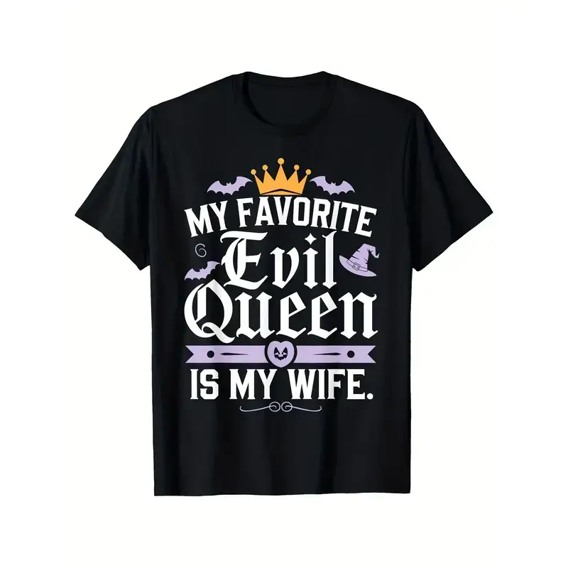 Favorite Evil Queen Wife Graphic T-Shirt, Funny Halloween Couple Gift Tee