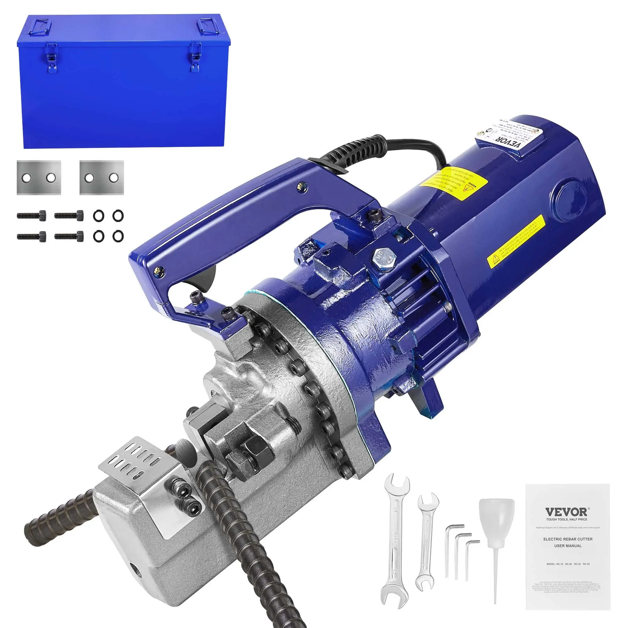 VEVOR Electric Rebar Cutter, 1700W Portable Electric Hydraulic Rebar Cutter, Cutting up to 1 Inch#8 4-25mm Rebar within 5 Seconds,110V,with Easy to Carry Stainless Box