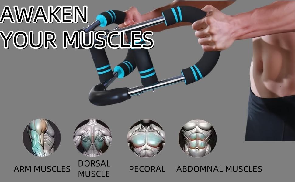 Twister Arm Exerciser,80-110lb Adjustable Spring Workout Bar, Forearm Triceps Chest Enhanced Exercise Strengthener,Portable Home Fitness Equipment, Detachable Design Fitness Anywhere